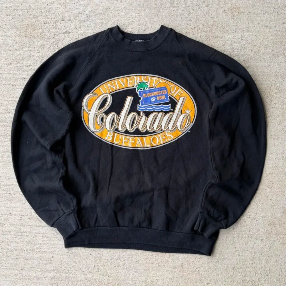 Vintage 1993 Colorado Buffaloes Blockbuster Bowl Sweatshirt Mens L Jerzees USA